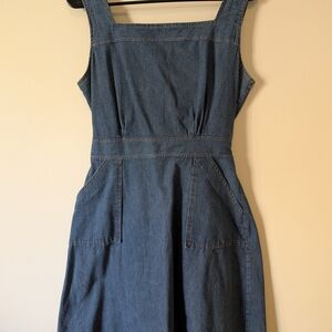 Vintage Blue Denim Pinafore Dress